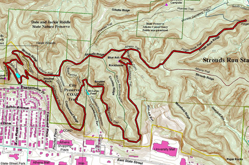 Sells Park to Finger Rock on the Athens Trail
